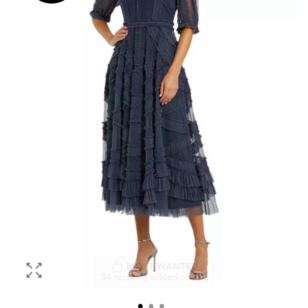 Mac Duggal Navy Midi Dress